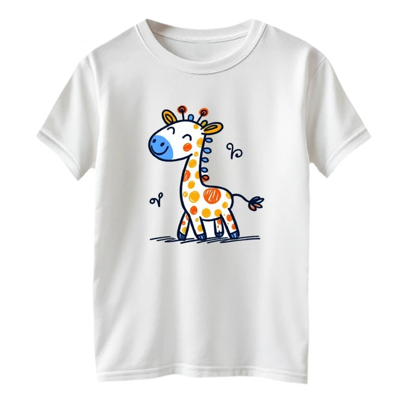 تی شرت آستین کوتاه بچگانه مدل نقاشی زرافه