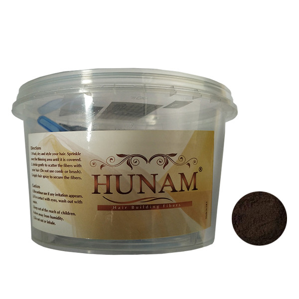 پودر پرپشت کننده مو هونام کد M-100 وزن 50 گرم رنگ قهوه‌ای متوسط بسته 2 عددی