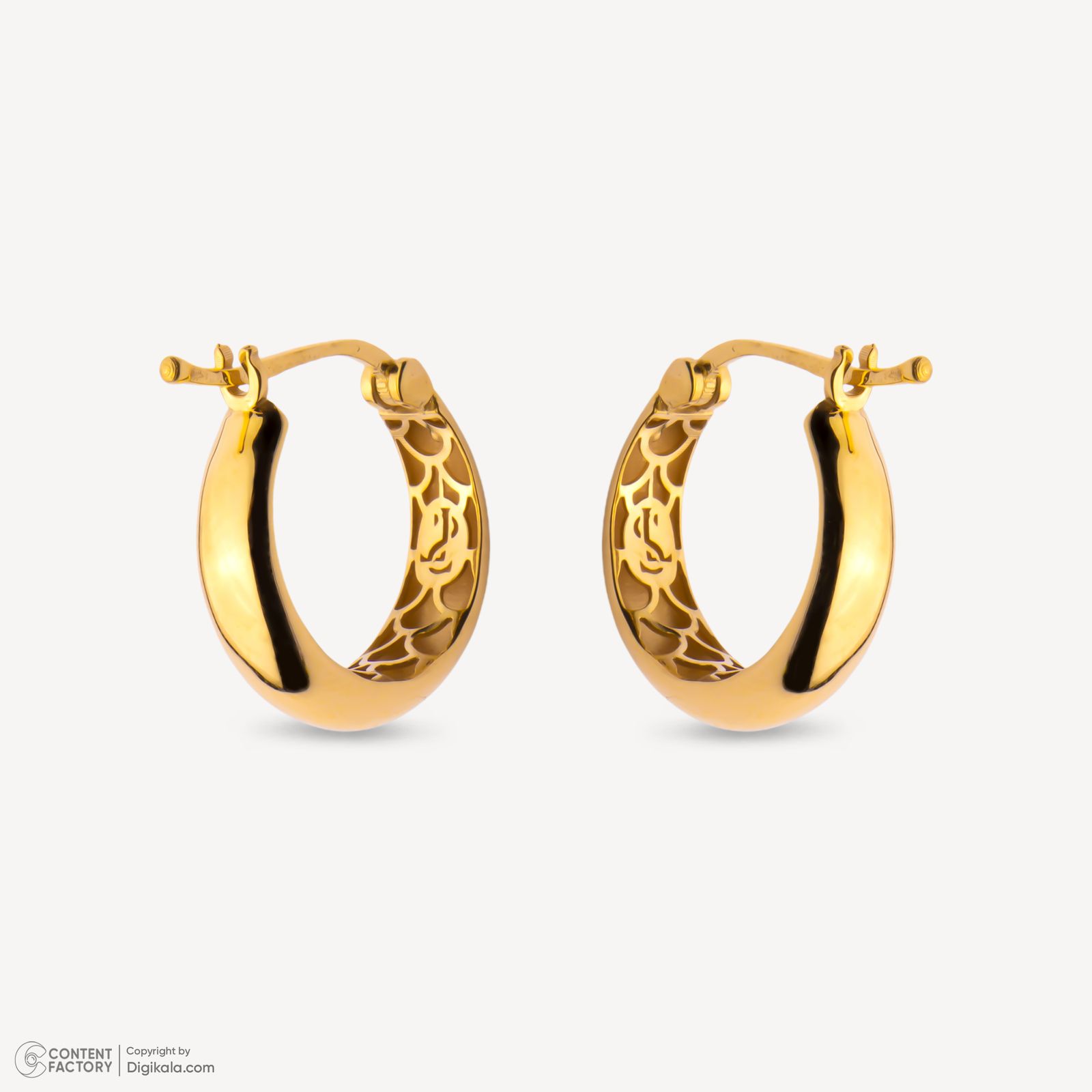 گوشواره کلیپسی طلا 18 عیار زنانه گلدم مدل E247007 -  - 4