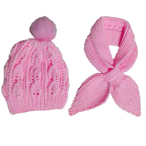 ست کلاه و شال گردن بافتنی بچگانه  مدل L13952