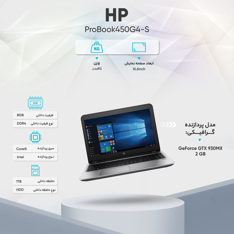 لپ تاپ 15 اینچی اچ پی مدل ProBook 450 G4 - S