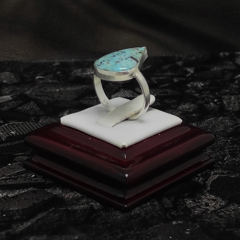 انگشتر نقره زنانه سلین کالا مدل فیروزه نیشابور طبیعی کد Mps-1