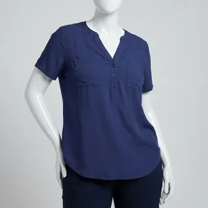 بلوز آستین کوتاه یقه دکمه دار زنانه تارید هارپر مدل RW-212