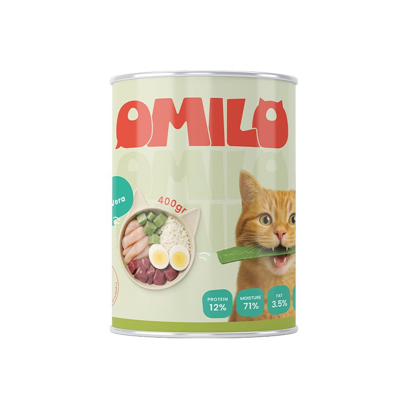کنسرو غذای گربه بالغ اومیلو مدل پک نچرال مرغ وزن ۴۰۰ گرم بسته ۴ عددی