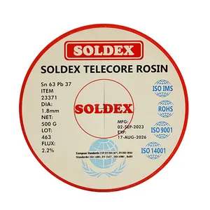 سیم لحیم سولدکس مدل SLDEX Sn63 Pb37 وزن 500 گرم ضخامت 1.8 میلی متر 