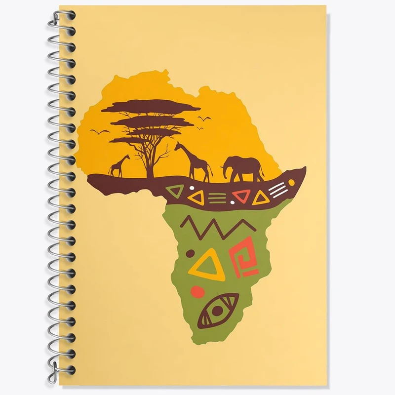 دفتر زبان 50 برگ خندالو مدل سه خط طرح آفریقا Africa کد 29825