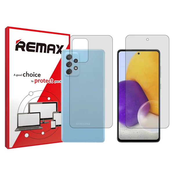 محافظ صفحه نمایش شفاف ریمکس مدل HyGEL مناسب برای گوشی موبایل سامسونگ Galaxy A72  به همراه محافظ پشت گوشی