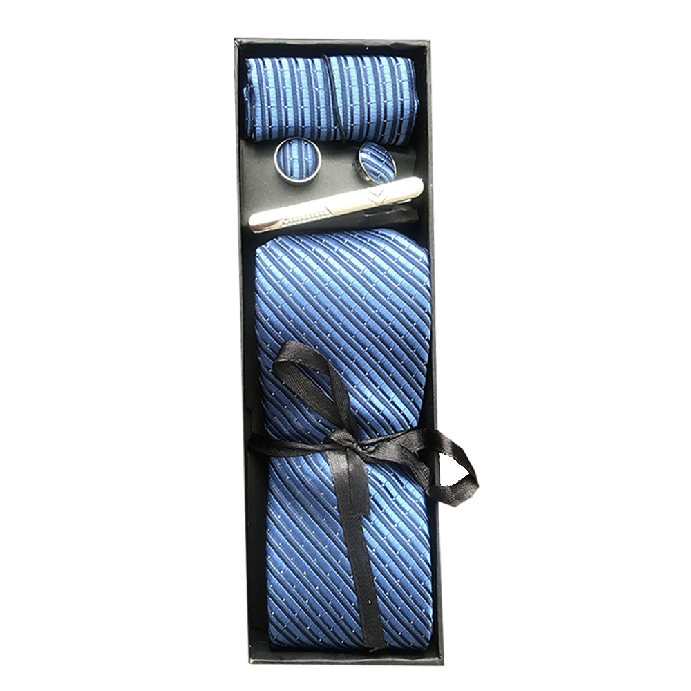 ست کراوات و دستمال جیب و دکمه سردست و گیره کراوات مردانه مدل 03
