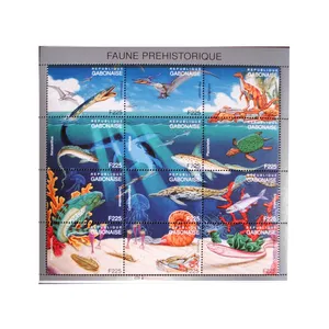 تمبر یادگاری مدل دایناسور کد d-90 مجموعه 12 عددی