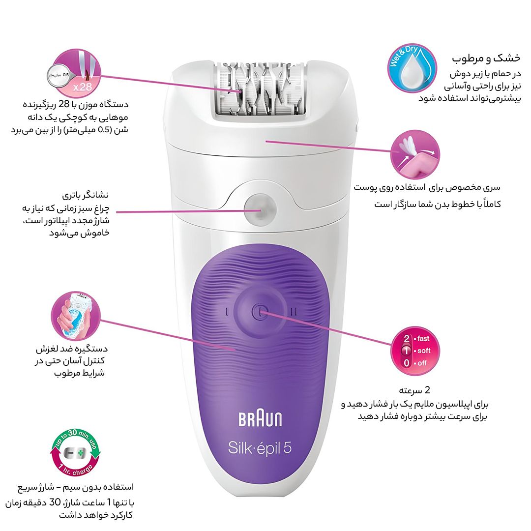 اپیلاتور براون مدل Silk epil 5 5-511 -  - 9