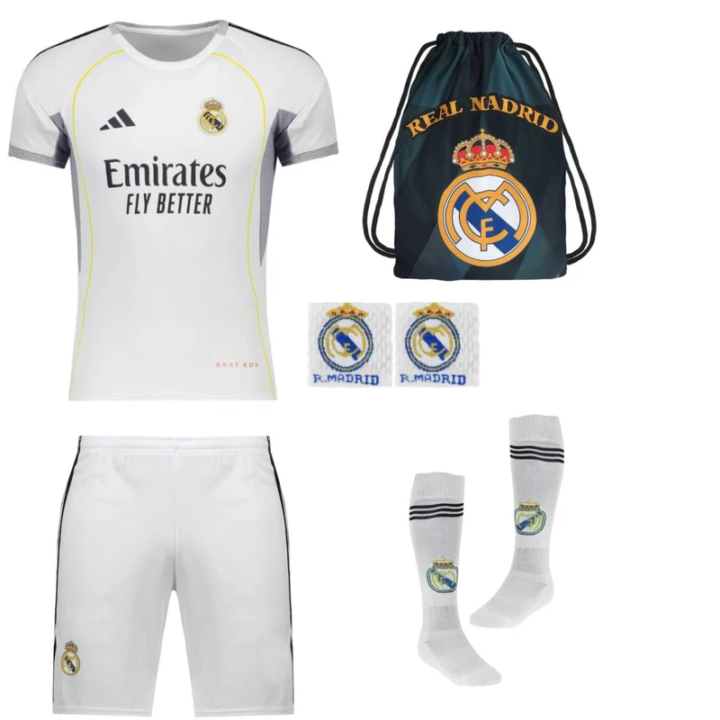 ست 6 تکه لباس ورزشی پسرانه مدل رئال مادرید طرح امباپه شماره 10 کد 2026