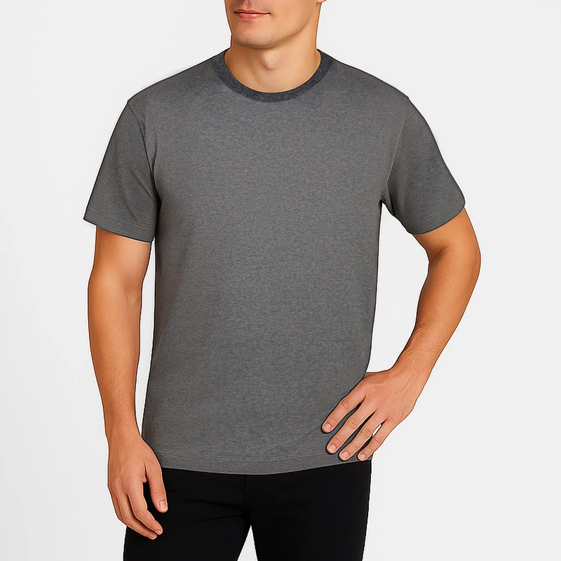 تی‌شرت آستین کوتاه مردانه ایزی دو مدل 0177 رنگ دودی