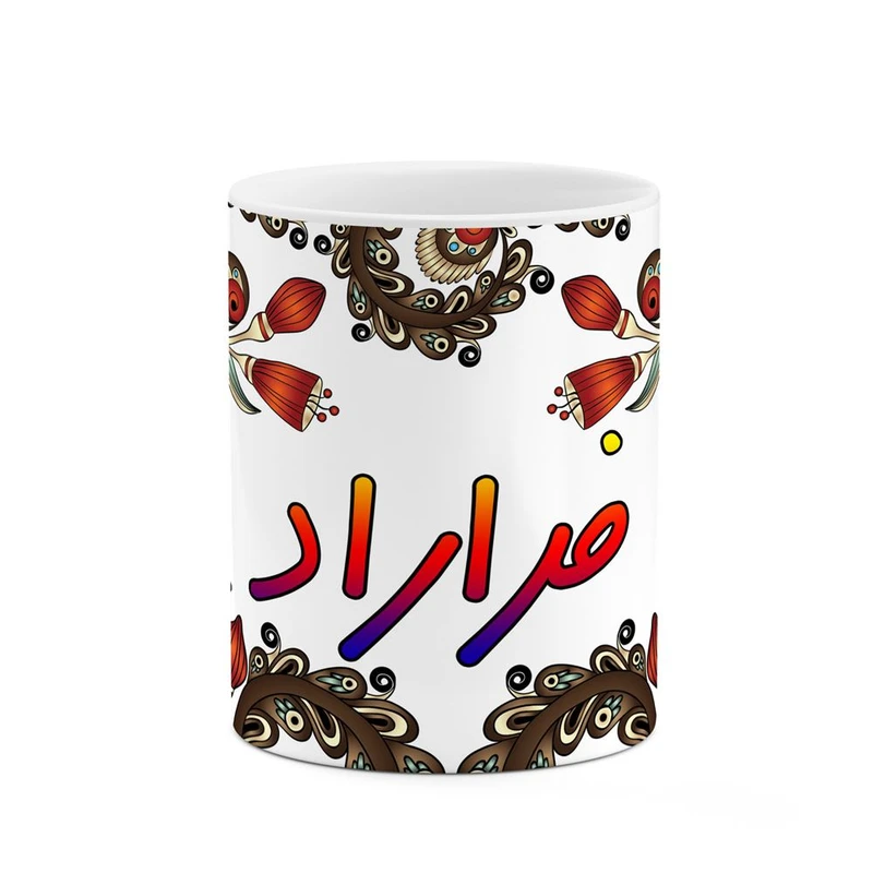 ماگ کاکتی مدل اسم فراراد طرح سنتی گل و بته کد mgh46325