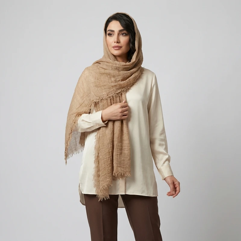 شال نخی زنانه مدل pearl02 کد 70-180