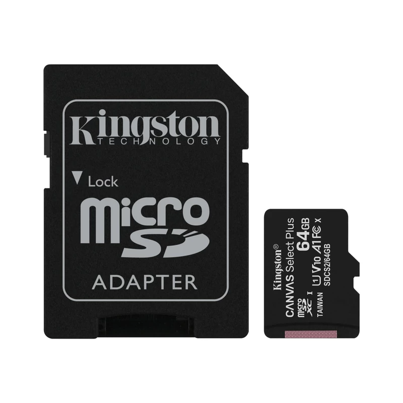 کارت حافظه microSDXC کینگستون مدل CANVAS کلاس 10 استاندارد UHS-I U1 سرعت 100MBps ظرفیت 64 گیگابایت به همراه آداپتور SD عکس شماره 1