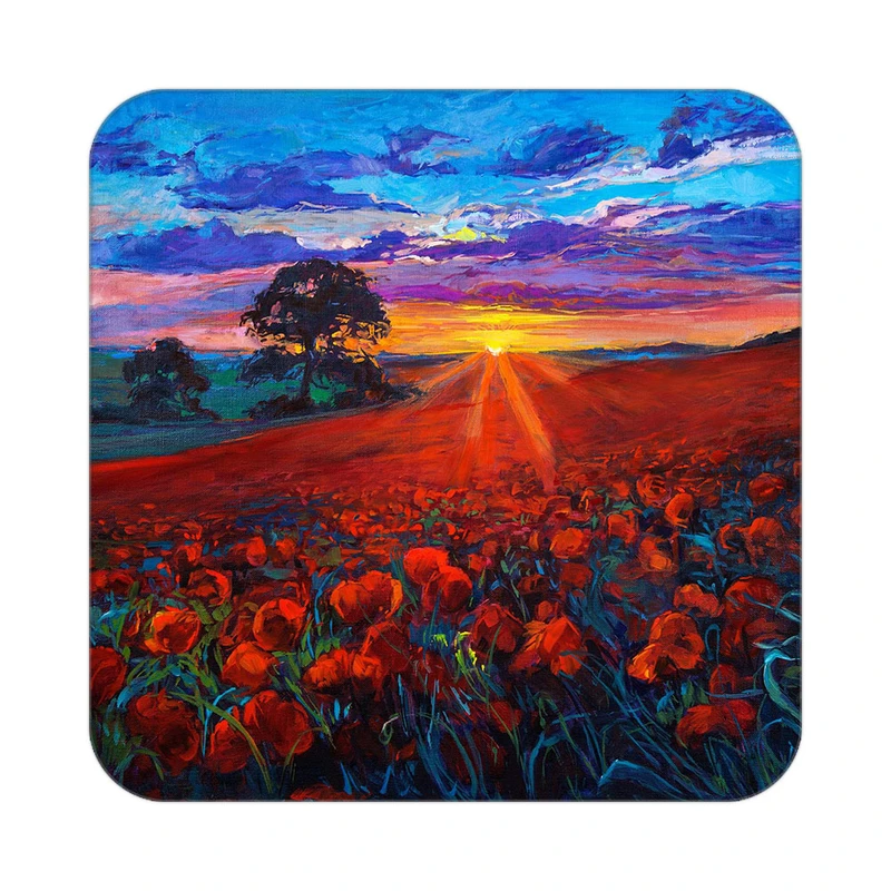 زیر لیوانی کاکتی طرح نقاشی رنگ روغن مدل mg10584