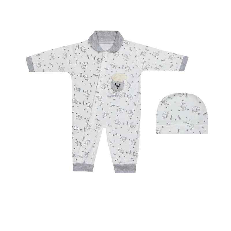 ست سرهمی و کلاه نوزادی مدل bb2