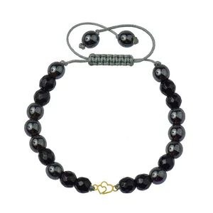 دستبند طلا 18 عیار زنانه الن نار طرح دو قلب مدل N1002