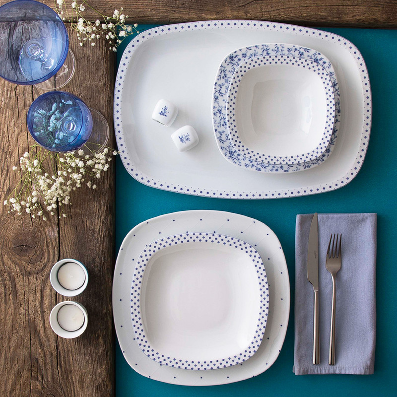 سرویس غذاخوری 27 پارچه چینی زرین ایران مدل کواترو ورنیکا درجه 3