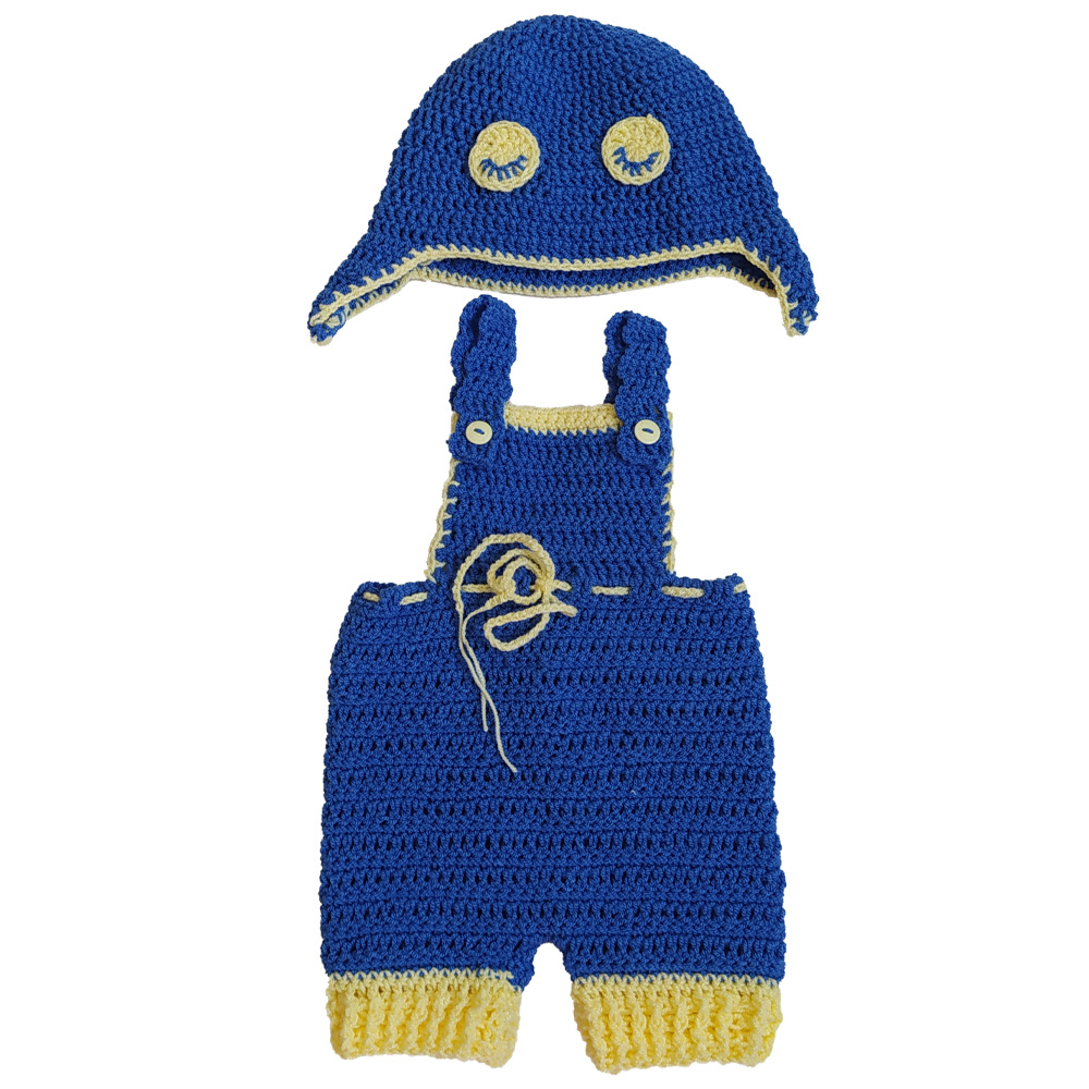 ست سرهمی و کلاه بافتنی نوزادی کد 3366