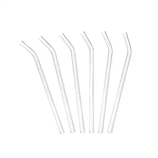 نی نوشیدنی مدل شیشه ای کد LP1037 بسته 6 عددی