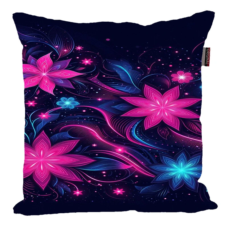 کوسن پاد آفرین مدل فانتزی طرح گل و برگ رنگی کد P925