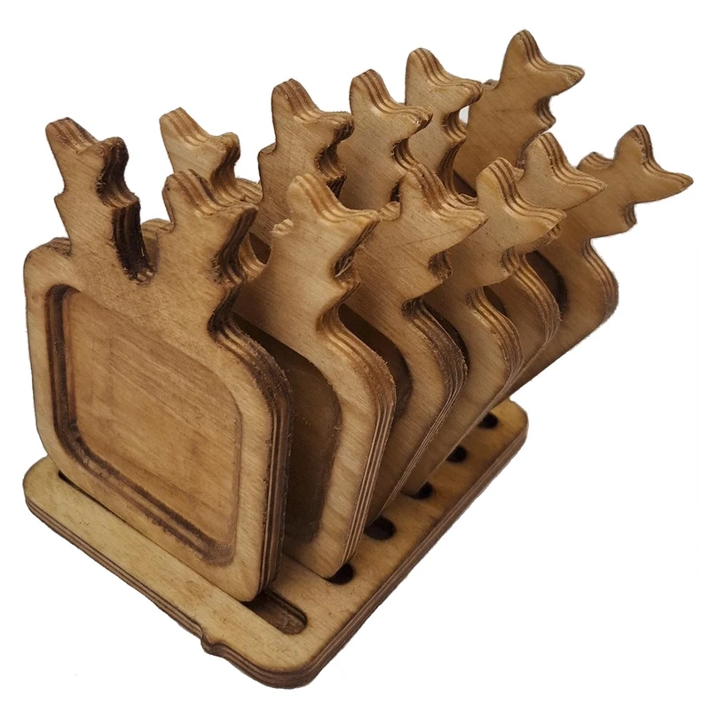 زیر لیوانی مدل مربع چوبی مجموعه 7 عددی