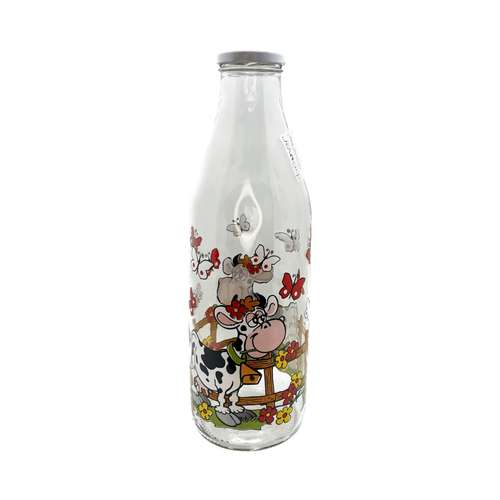 بطری شیر طرح گاو و گل