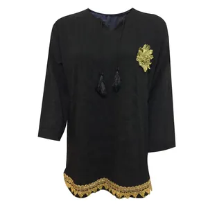 تونیک آستین بلند زنانه مدل پفکی یقه کوبایی کد tm-2877