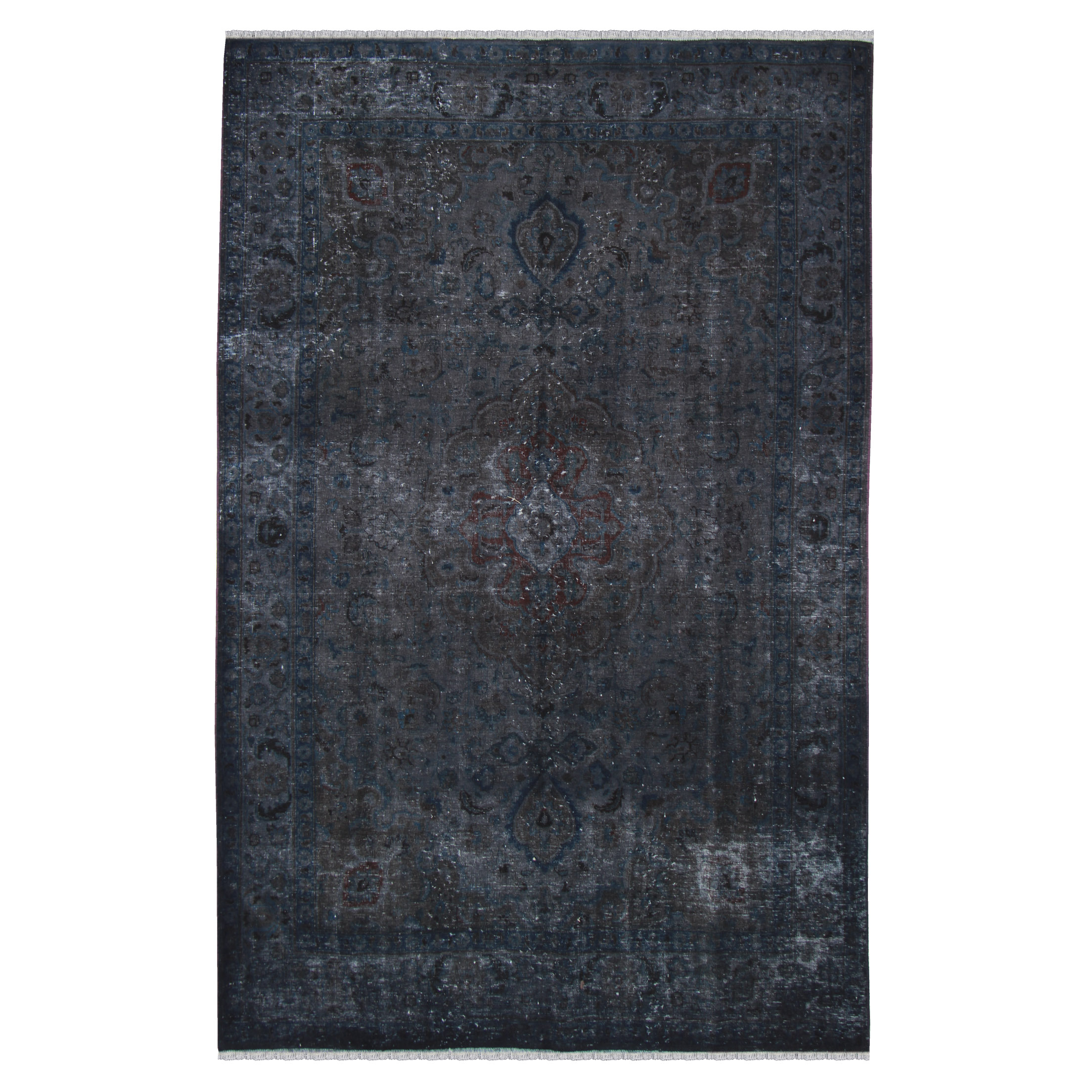 فرش دستبافت رنگ شده شش متری طرح وینتیج کد 18203