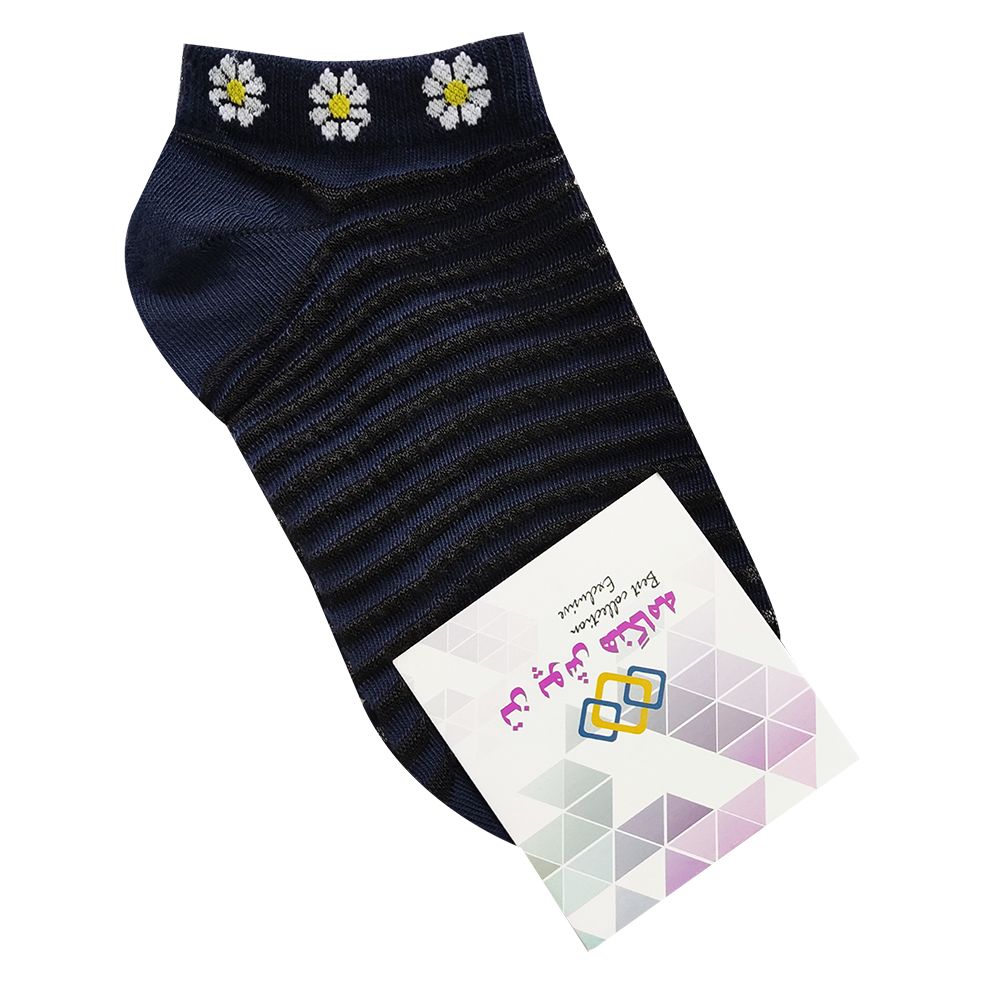 جوراب ساق کوتاه زنانه تن پوش هنگامه مدل شیشه ای گل بابونه کد SO01 -  - 2