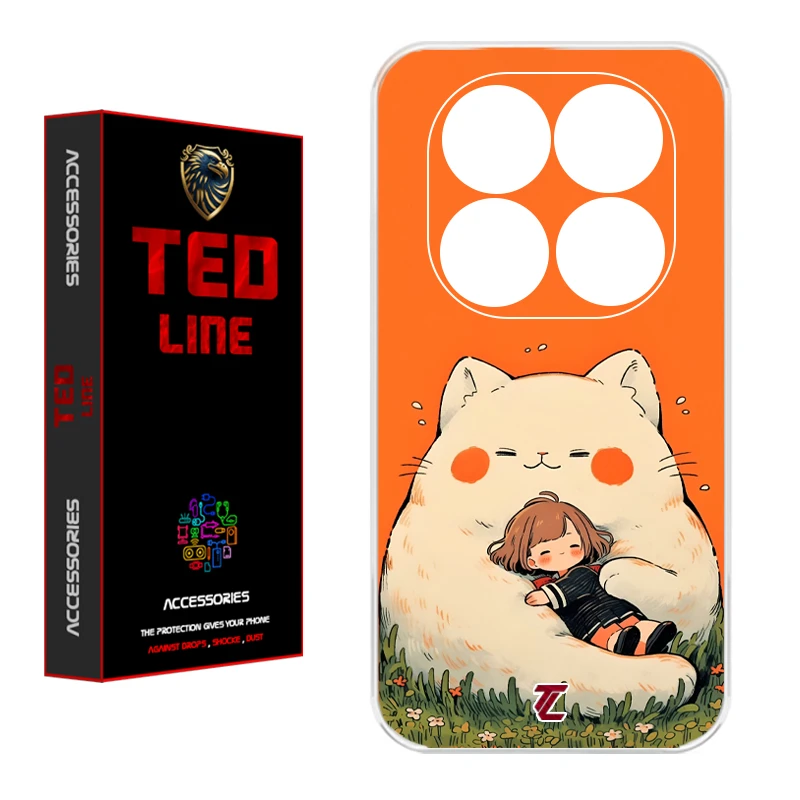 کاور تدلاین طرح گربه نارنجی کد 1138 مناسب برای گوشی موبایل شیائومی Poco X7 / Redmi Note 14 Pro 4G