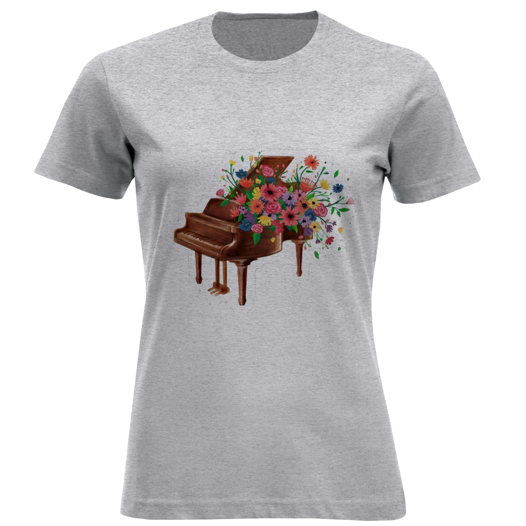 تی شرت آستین کوتاه زنانه مدل پیانووگل D863