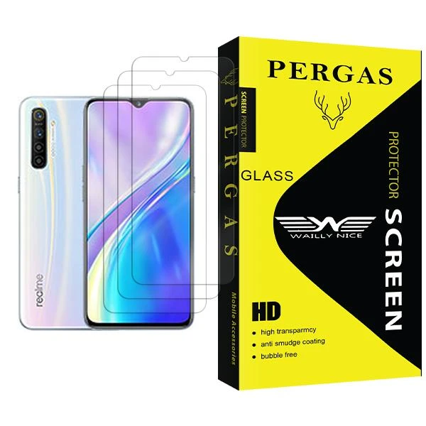 محافظ صفحه نمایش وایلی نایس مدل Pergas Glass MIX003 مناسب برای گوشی موبایل ریلمی XT بسته سه عددی