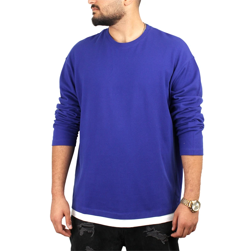 تی‌شرت اورسایز آستین بلند مردانه مدل abisfd