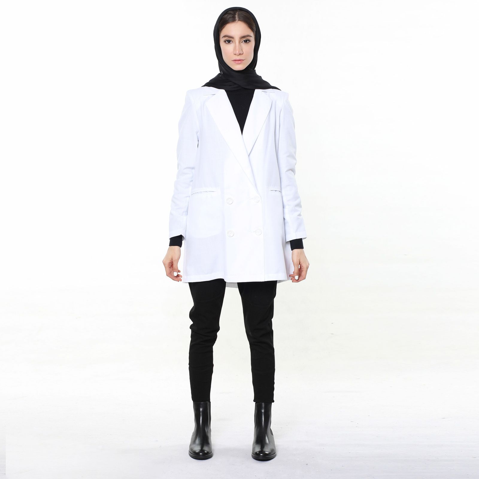 مانتو کتی زنانه زیبو مدل B093-WHITE -  - 1