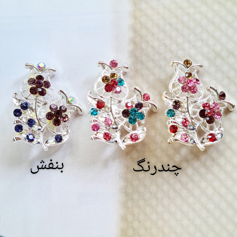 گل سینه زنانه مدل لاله نگین‌دار کد brg 1842