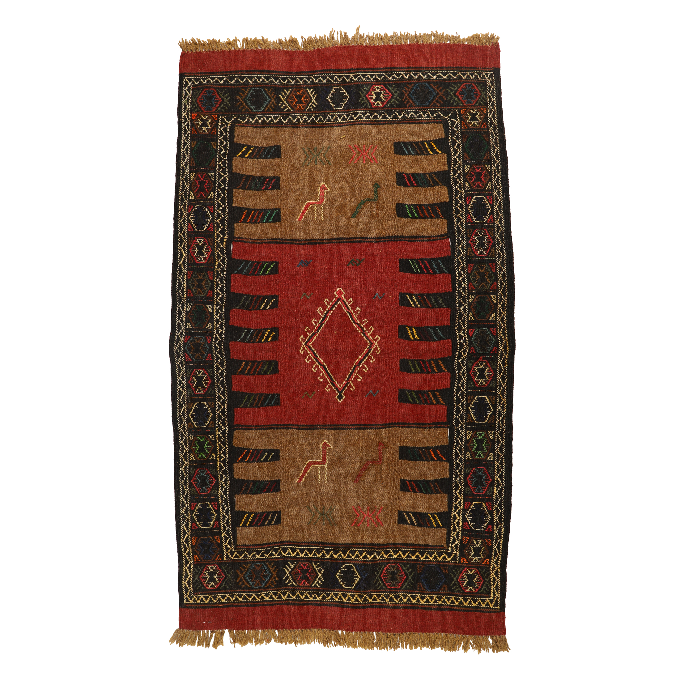 گلیم دستبافت دومتری طرح سفره کردی کد 140413