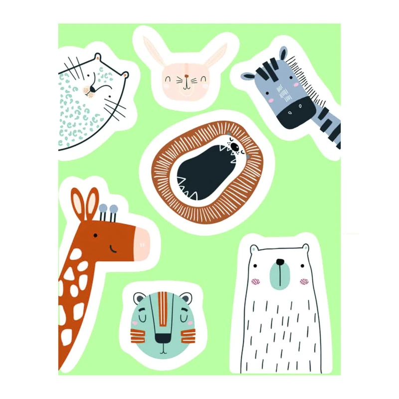 استیکر کودک مدل حیوانات مجموعه 7 عددی
