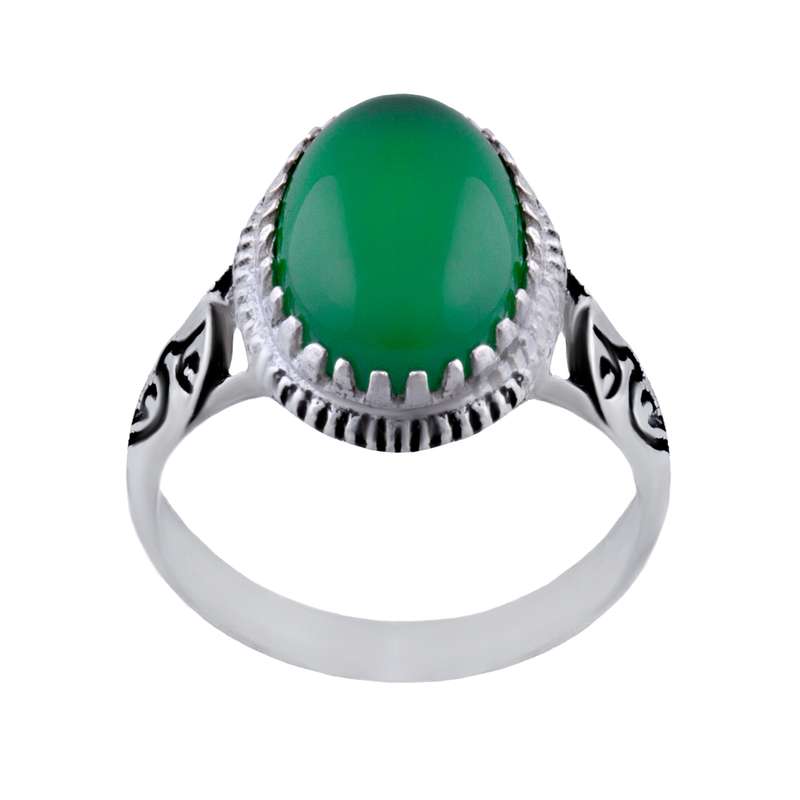 انگشتر نقره مردانه مدل سنگ عقیق سیلندری کد AM_005