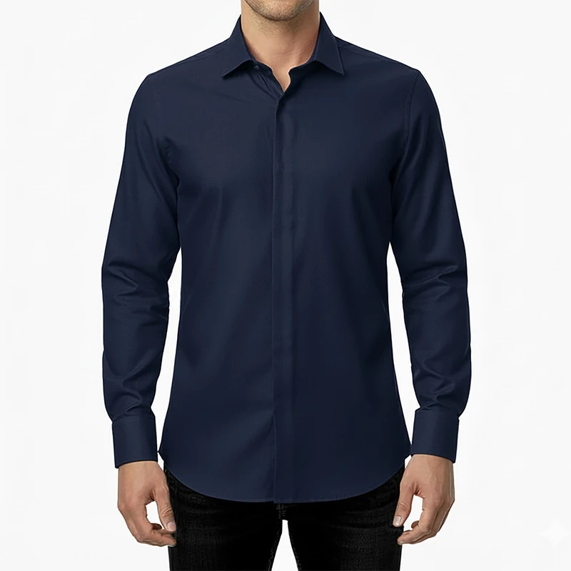 پیراهن آستین بلند یقه کراواتی مردانه ام کی مدل 100