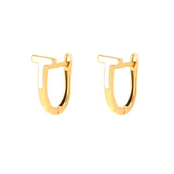 گوشواره طلا 18 عیار زنانه ماوی گالری مدل تی مینایی