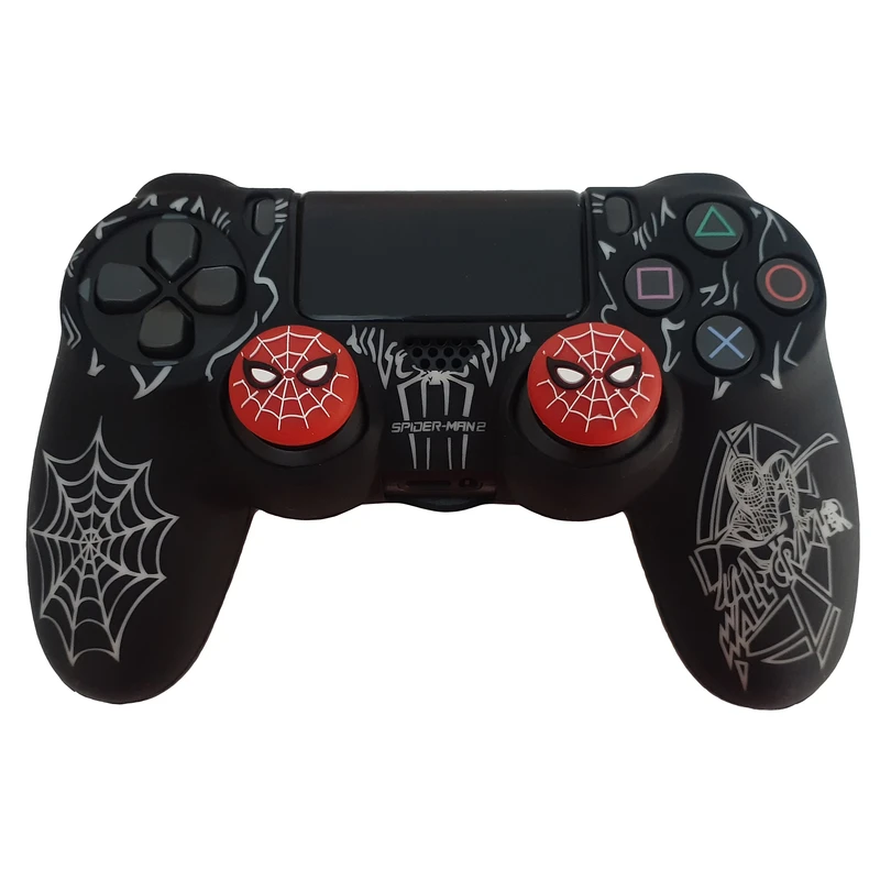 محافظ دسته پلی استیشن ۴ مدل amazing spiderman 002 به همراه روکش آنالوگ