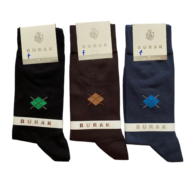 جوراب مردانه مدل ساق دار مجموعه 3 عددی