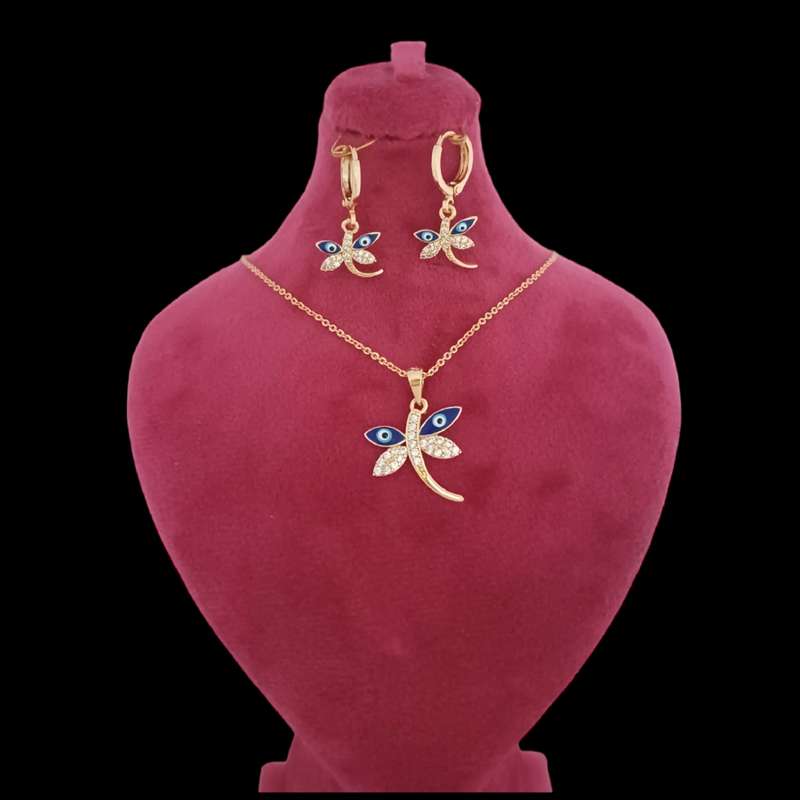 نیم ست زنانه وای اس ایکس مدل چشم نظر طرح سنجاقک نیم ست زنانه وای اس ایکس مدل چشم نظر طرح سنجاقک