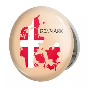 آینه جیبی خندالو طرح پرچم دانمارک مدل تاشو کد 20664 