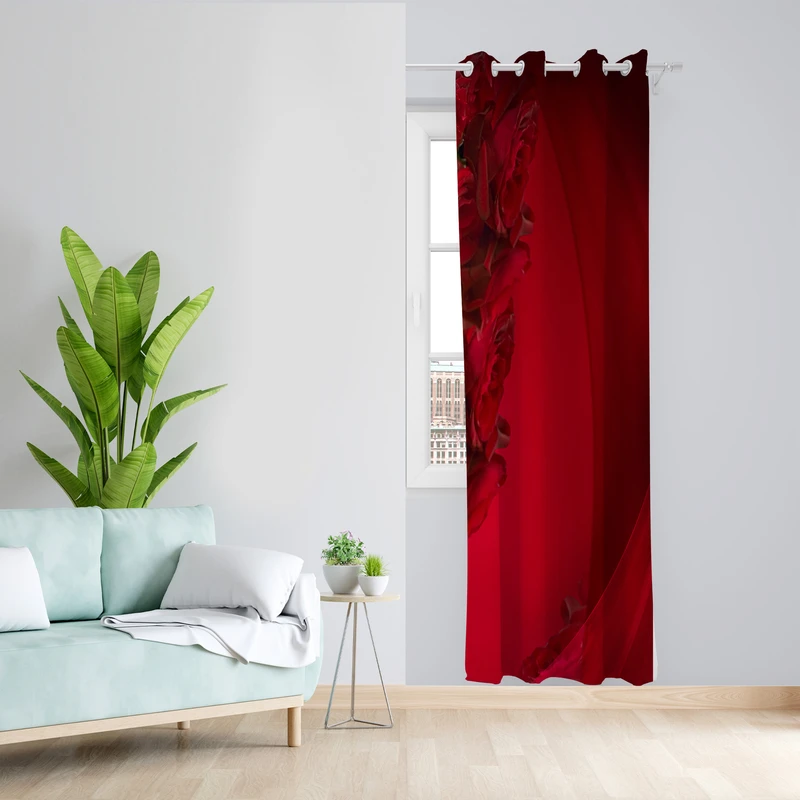 پرده طرح گل مدل مخمل پانچی کد L 1023R  Z سایز 140x200 سانتی متر