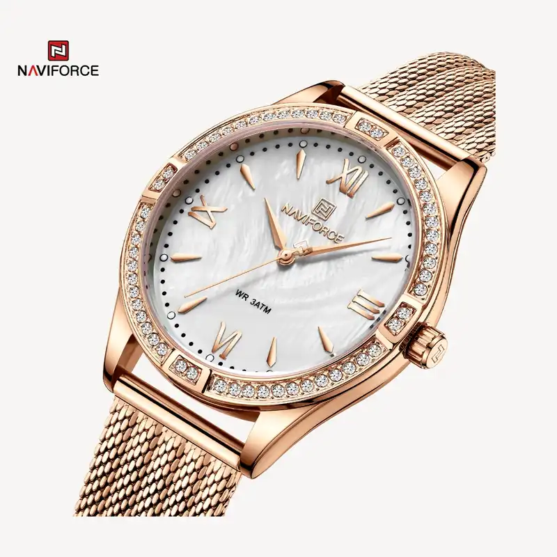 ساعت مچی عقربه ای زنانه نیوی فورس مدل NF5028دور نگین