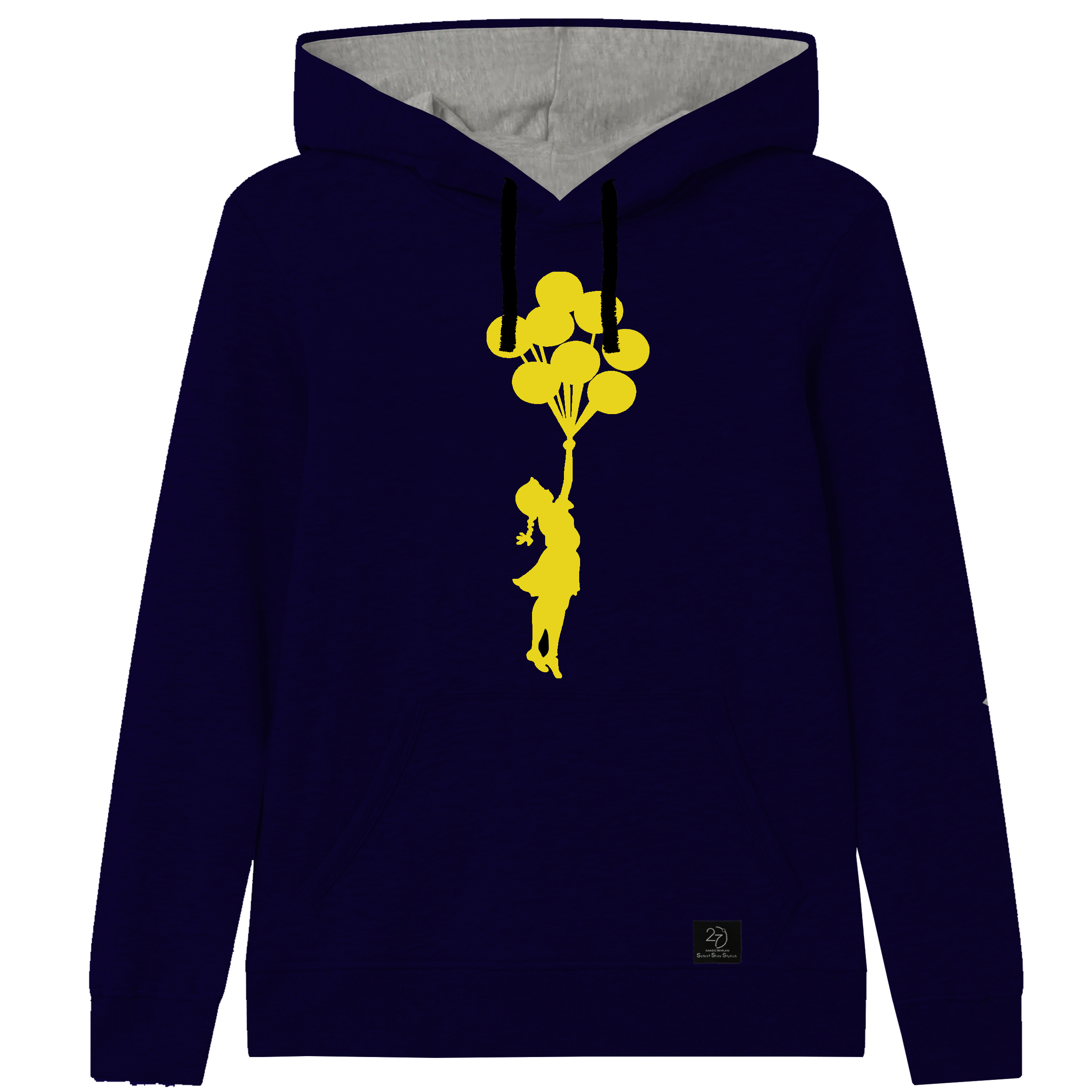 هودی دخترانه 27 مدل بادکنک کد F31 رنگ سرمه ای 