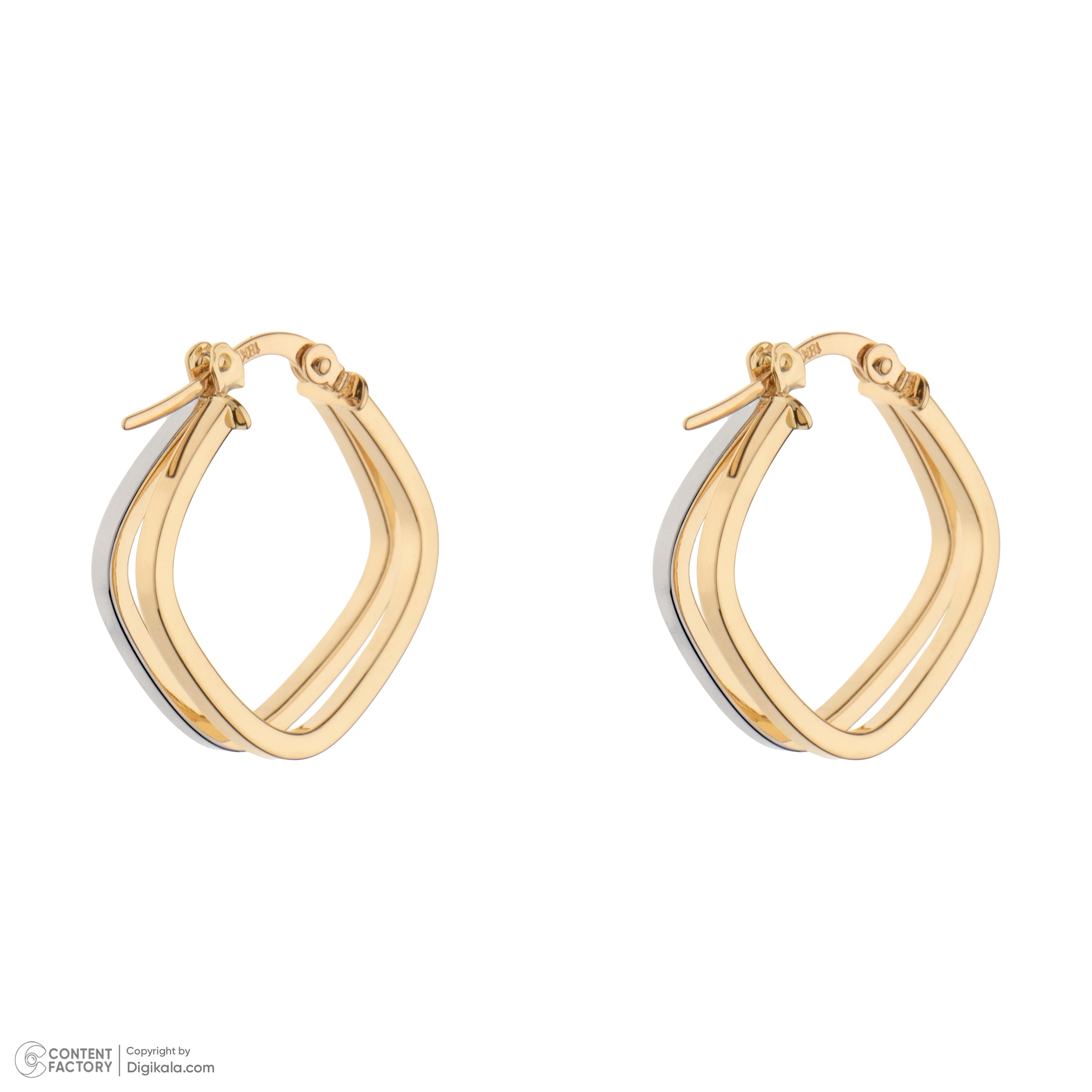 گوشواره حلقه‌ای طلا 18 عیار زنانه گلدم مدل E-3070054
